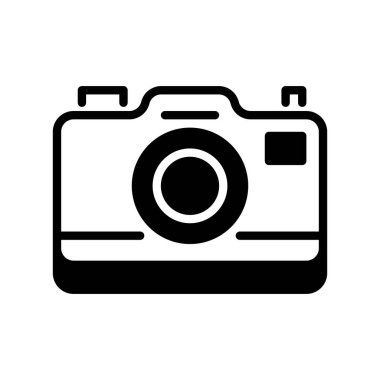 Kamera Hattı Simgesi, Görüntü Yakalama, Video Kaydı, Dijital Görüntüleme, Sanatsal Hobi ve Gözetleme Aracı. Vektör İmzalama Simgesi.