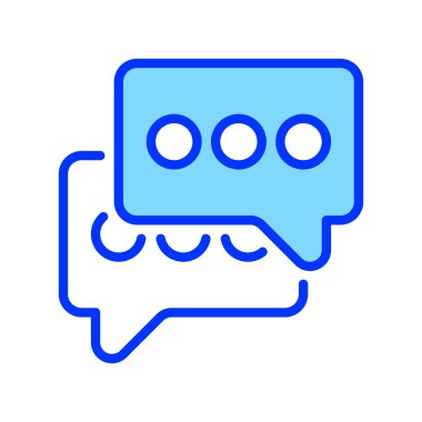 Sohbet Çevrimiçi Satır Simgesi, Anlık Mesajlaşma için Ana Simge, Müşteri Desteği, Sosyal Bağlantı, Sanal Ağ ve Dijital Konuşma. Vektör İmzalama Simgesi.