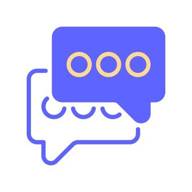 Sohbet Çevrimiçi Satır Simgesi, Anlık Mesajlaşma için Ana Simge, Müşteri Desteği, Sosyal Bağlantı, Sanal Ağ ve Dijital Konuşma. Vektör İmzalama Simgesi.