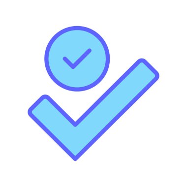 Bold Check Mark Satır Simgesi, Görev Onayı için Taslak Sembol, Doğru Seçim, Başarı Onayı, Geçerli Yanıt ve Evet Oy. Vektör İmzalama Simgesi.
