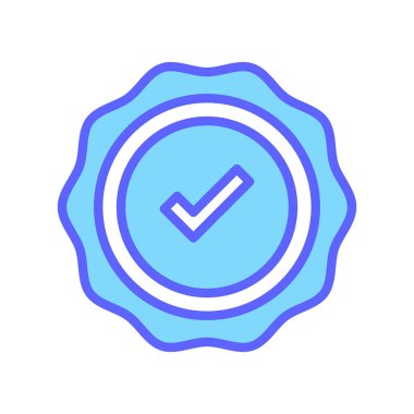 Doğrulama Rozeti Çizgisi Simgesi, Kimlik Kanıtı Taslak Sembolü, Güven Mührü, Kalite Garantisi, Güvenlik Doğrulama ve Resmi Sertifika. Vektör İmzalama Simgesi.