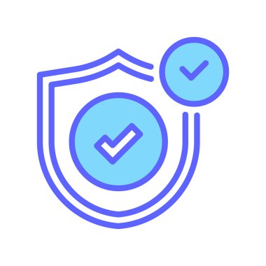 Kalkan Kontrol Hattı Simgesi, Sistem Koruma Sembolü, Antivirüs Kasası, Korunan Güvenlik, Savunma Aktif ve Güvenlik Protokolü. Vektör İmzalama Simgesi.