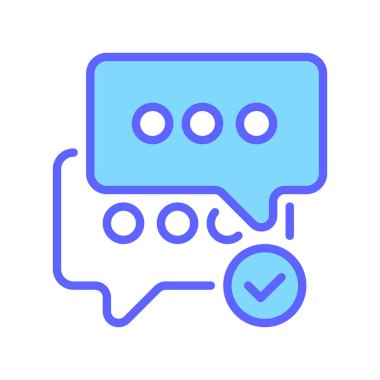 Sohbet Bubble Satır Simgesi, Mesaj Oku, Konuşma Görüldü, Yanıt Gönderildi, Mesaj Gönderildi ve İletişim Durumu için Taslak Sembolü 'nü kontrol edin. Vektör İmzalama Simgesi.