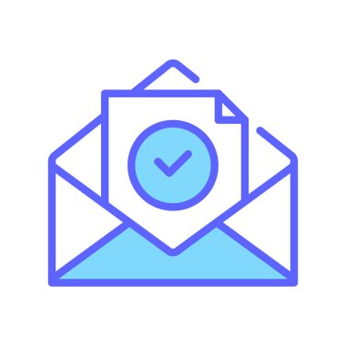 Zarf Açılmış Satır Simgesi, Harf Okuma için Taslak Sembolü, E- posta Onaylandı, Davet Kabul Edildi, İletişim Alındı ve İşaretlendi 'yi kontrol edin. Vektör İmzalama Simgesi.