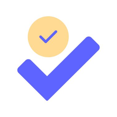 Bold Check Mark Satır Simgesi, Görev Onayı için Taslak Sembol, Doğru Seçim, Başarı Onayı, Geçerli Yanıt ve Evet Oy. Vektör İmzalama Simgesi.