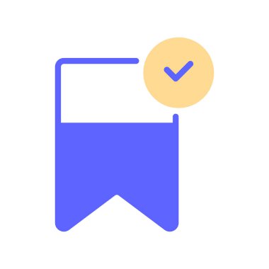 Kaydedilmiş Sayfa için Yer İmleri Satır Simgesi, Taslak Simgesi, Sevilen Öge, Okuma Listesi, Bellek İşaretleyici ve Önemli Not 'u Kontrol Et. Vektör İmzalama Simgesi.