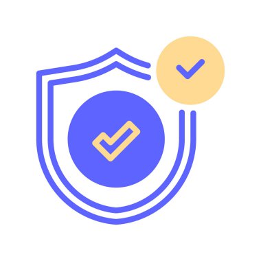 Kalkan Kontrol Hattı Simgesi, Sistem Koruma Sembolü, Antivirüs Kasası, Korunan Güvenlik, Savunma Aktif ve Güvenlik Protokolü. Vektör İmzalama Simgesi.