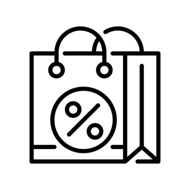 Alışveriş Torbası Simgesi, Perakende Satın Alma Sembolü, Ürün Taşıyıcı, Hediye Paketi, Moda Mağazası ve Alıcı Ögesi. Vektör İmzalama Simgesi.