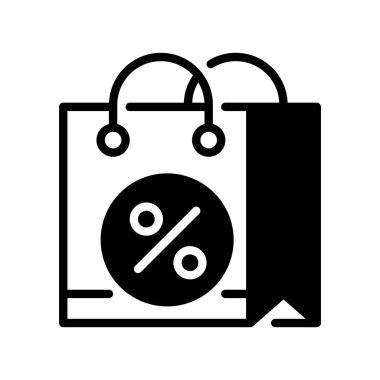 Alışveriş Torbası Simgesi, Perakende Satın Alma Sembolü, Ürün Taşıyıcı, Hediye Paketi, Moda Mağazası ve Alıcı Ögesi. Vektör İmzalama Simgesi.