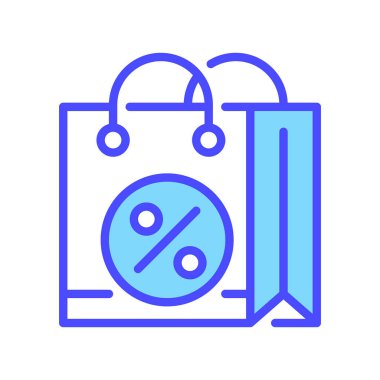 Alışveriş Torbası Simgesi, Perakende Satın Alma Sembolü, Ürün Taşıyıcı, Hediye Paketi, Moda Mağazası ve Alıcı Ögesi. Vektör İmzalama Simgesi.