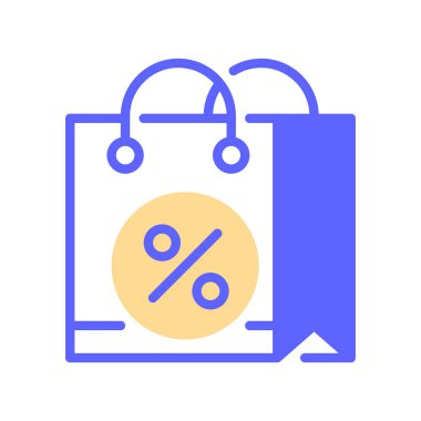 Alışveriş Torbası Simgesi, Perakende Satın Alma Sembolü, Ürün Taşıyıcı, Hediye Paketi, Moda Mağazası ve Alıcı Ögesi. Vektör İmzalama Simgesi.