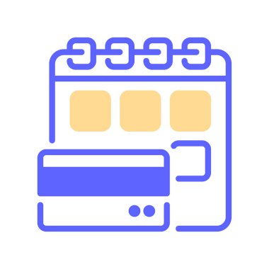 Kart Yükleme Hattı Simgesi, Aylık Ödeme için Taslak Sembol, Bölünme Maliyeti, Kredi Planı, Gecikmiş Ödeme ve Mali Seçenek. Vektör İmzalama Simgesi.