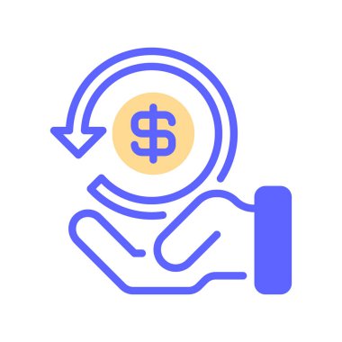 Nakit Hattı Simgesi, Para İade Sembolü, Ödül Noktası, İade Teklifi, Tasarruf İkramiyesi ve İade Anlaşması. Vektör İmzalama Simgesi.