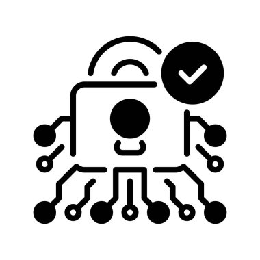 Dijital Gizlilik Politikası Çizgisi Simgesi, Veri Güvenliği Taslak Sembolü, Web Koruma, Siber Güvenlik, İnternet Kilidi ve Çevrimiçi Gizlilik. Vektör İmzalama Simgesi.