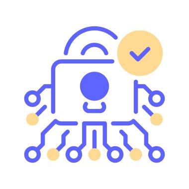 Dijital Gizlilik Politikası Çizgisi Simgesi, Veri Güvenliği Taslak Sembolü, Web Koruma, Siber Güvenlik, İnternet Kilidi ve Çevrimiçi Gizlilik. Vektör İmzalama Simgesi.