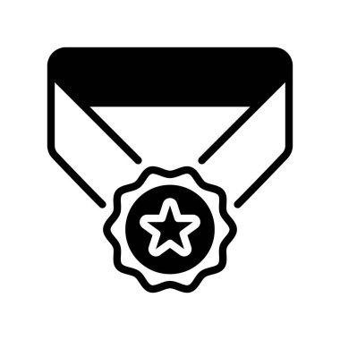 Madalya Çizgisi Simgesi, Kazanan için Taslak Sembol, Spor Ödülü, Şampiyon Onur, Zafer Token ve Birinci. Vektör İmzalama Simgesi.