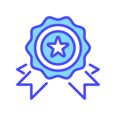 Tanınan Kurdele Çizgisi Simgesi, Rosette Ödülü için Taslak Sembol, Onur Rozeti, Kazanan Mark, Hak Madalyası ve Kalite Mührü. Vektör İmzalama Simgesi.