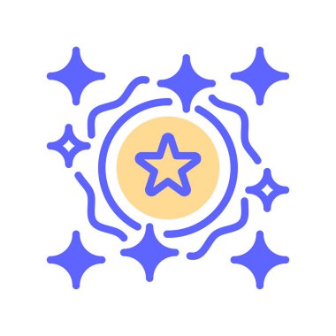 Şanslı Yıldız Çizgisi Simgesi, Şans Simgesi, Sihirli Dilek, Oyun Gücü, Yüksek Derecelendirme ve Başarı Şansı. Vektör İmzalama Simgesi.