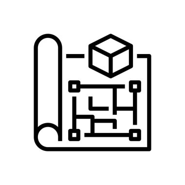 Prototip Satır Simgesi, Model Testi için Taslak Sembol, Beta Versiyon, Örnek Yaratılış, Ürün Moda ve Ön Tasarım. Vektör İmzalama Simgesi.