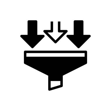 Pazarlama Huni Hattı Simgesi, Satış Boru Hattı Taslak Sembolü, Dönüştürme Yolu, Lider Filtreleme, Müşteri Seyahati ve İşlem Seçimi. Vektör İmzalama Simgesi.
