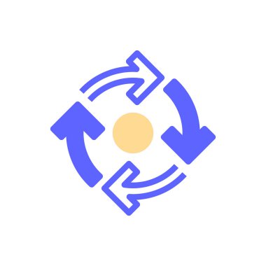 Tekrarlama Döngüsü Simgesi, Süreç Tekrarı için Özet Sembolü, Sürekli Gelişim, Gelişim Döngüsü, Yenileme Aşaması ve Evrimsel Adımlar. Vektör İmzalama Simgesi.