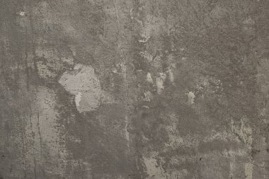 Gri grunge desenli beton duvar. Arka plan için beton duvar beyaz ve gri renkli. Çizik ve çatlaklarla dolu eski grunge dokuları. Çimento duvarı arka planı. Boşluğu kopyala