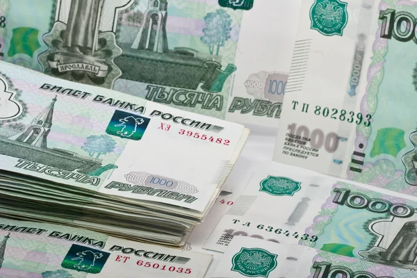 Rus banknotlar. arka plan — Stok fotoğraf