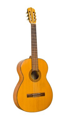 beyaz zemin üzerinde klasik gitar