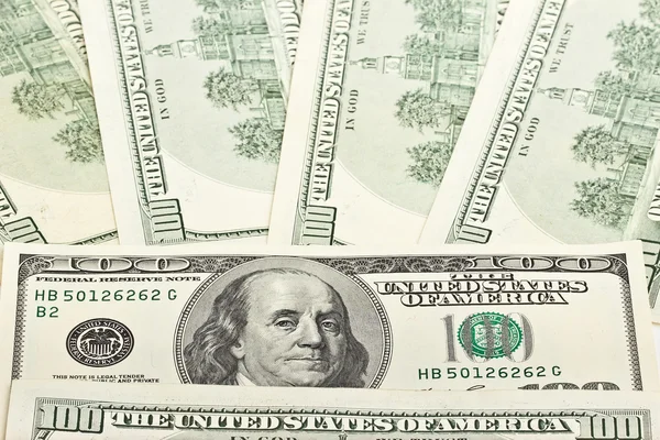 Background of US hundred dollar bills — Stock Photo, Image