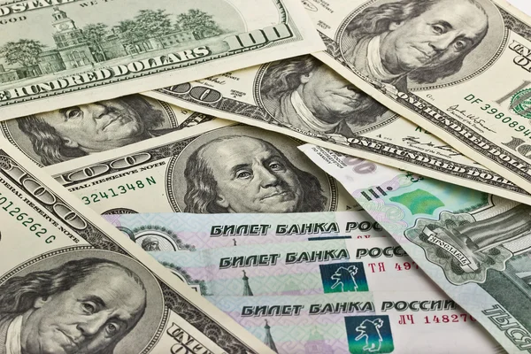American and Russian money — Stock Photo, Image