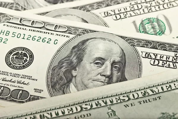 American hundred dollar bills background — Stock Photo, Image
