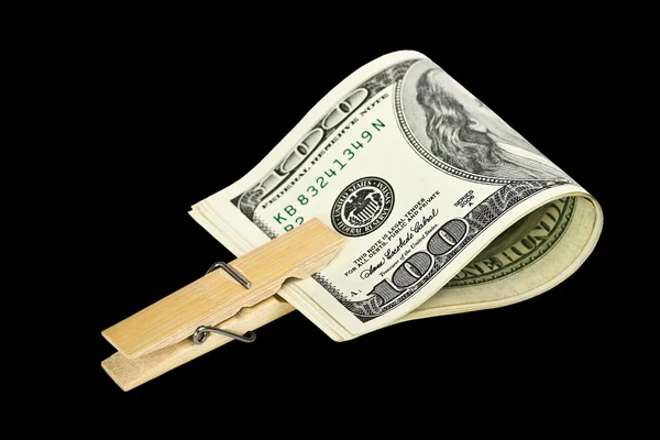 American dollars with  clothespin — Stock Photo, Image