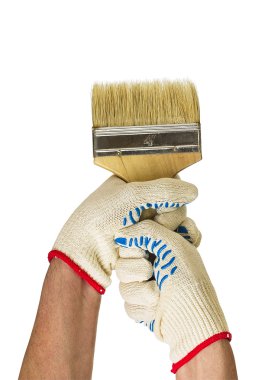 Boya fırçası ile el