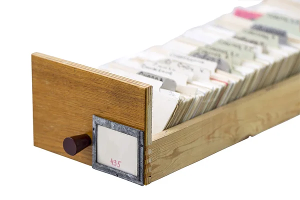 Arkiv lådan från biblioteket på vit bakgrund — Stockfoto