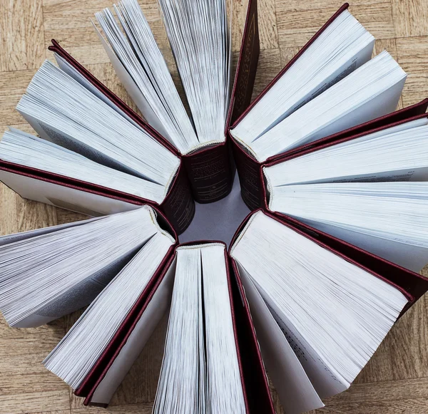 Groep van boeken, bovenaanzicht — Stockfoto