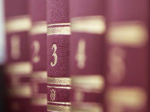 Books,  standing in a row. Shallow depth of field — Stock Photo, Image