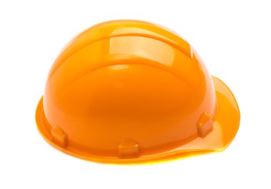 İnşaat kask, beyaz bitti izole