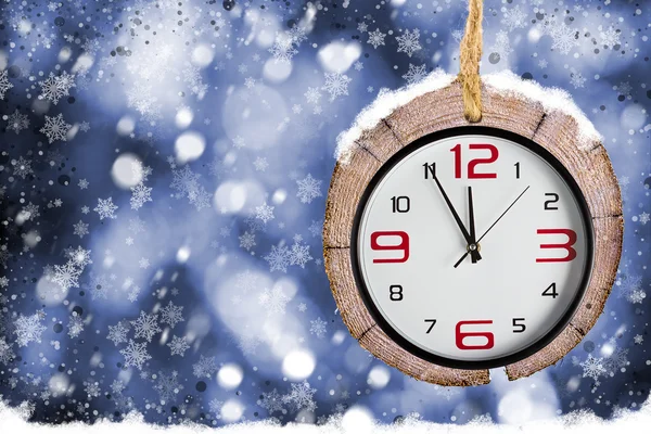 오래 된 시계와 함께 추상 크리스마스 배경 — 스톡 사진