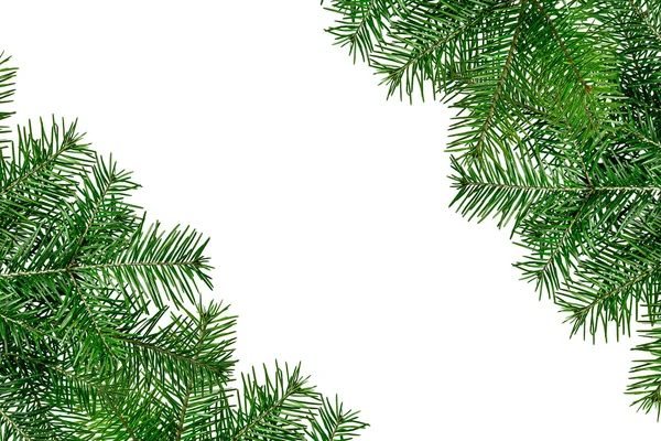 Weihnachten grüne Rahmen isoliert auf weißem Hintergrund — Stockfoto