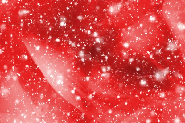 Abstrato fundo vermelho com flocos de neve — Fotografia de Stock