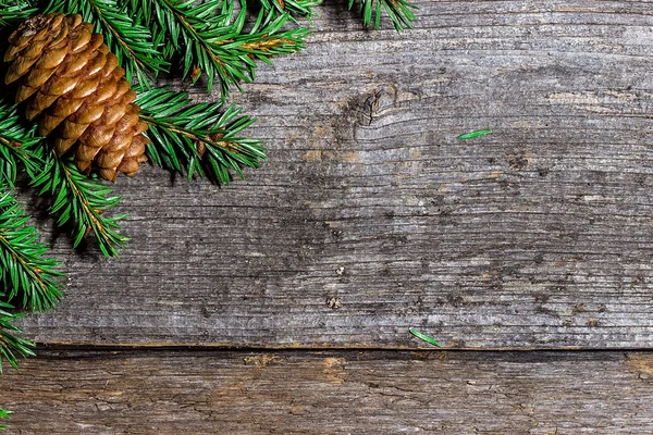 Kerstmis achtergrond met hobbels en Spar takken — Stockfoto