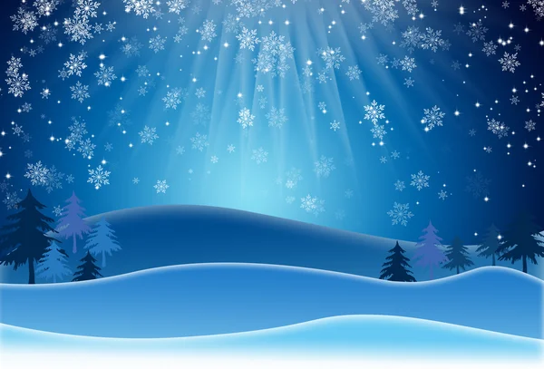 Blå jul bakgrund med snöflingor. Raster Version — Stockfoto