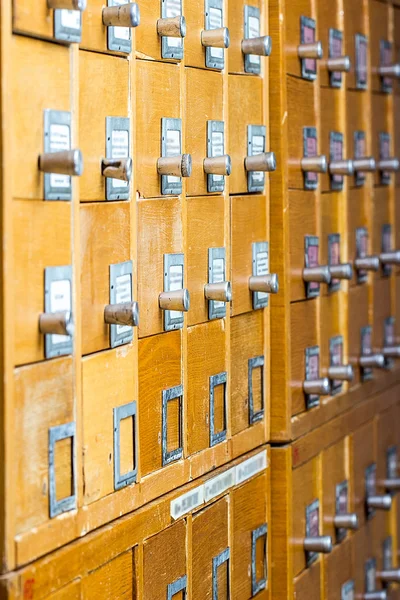Old wooden card catalog — Stock Photo, Image