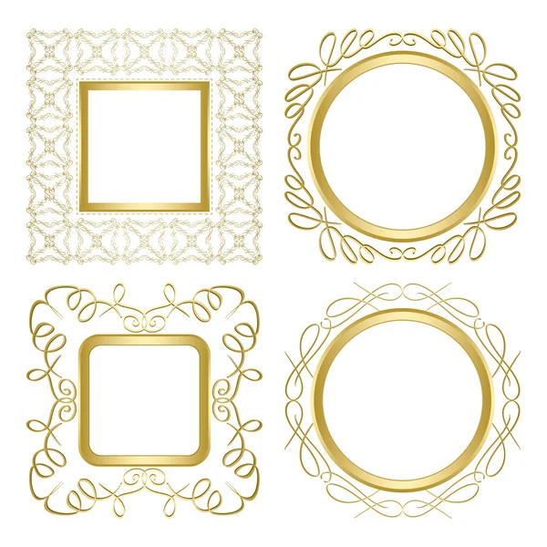 Golden ornamental frames with gradient - vector — Stock Vector