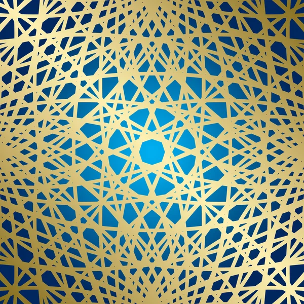 Золотые линии на синем фоне - векторная сетка — стоковый вектор