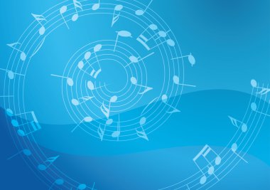 hafif mavi vektör arka plan sarmal müzik dekorasyon ile