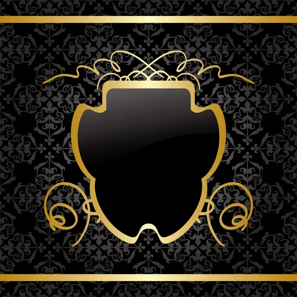 Black background with gold decorations - vintage vector — Stock Vector