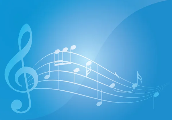 Blue music vector background with notes — Stock Vector