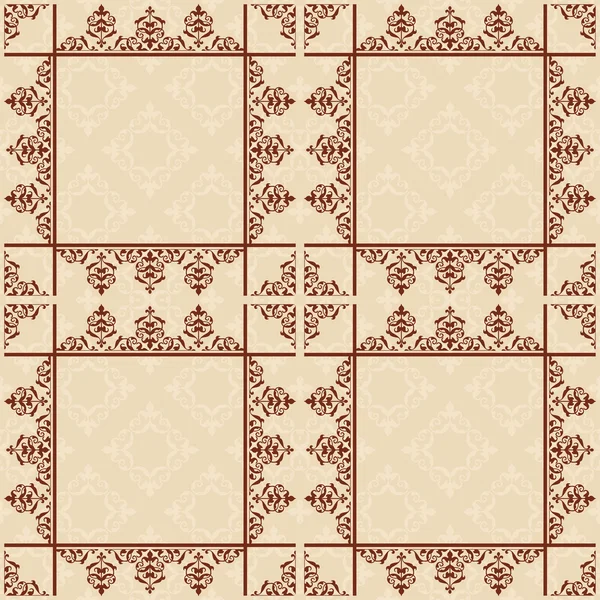 Light brown seamless pattern with squares - vector background — Stock Vector