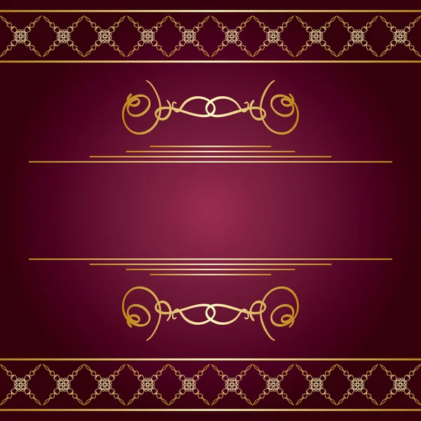 Violet vector achtergrond met gouden decoratieve ornamenten — Stockvector